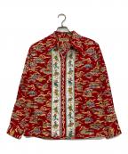 the champザ・チャンプ）の古着「総柄ヴィンテージシャツ」｜レッド