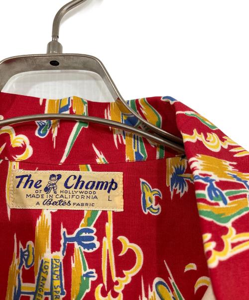 the champ（ザ・チャンプ）the champ (ザ・チャンプ) 総柄ヴィンテージシャツ レッド サイズ:Lの古着・服飾アイテム