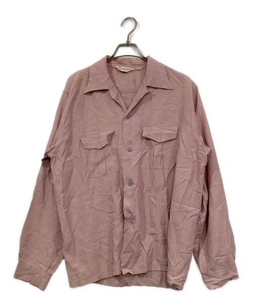 California（カリフォルニア）California (カリフォルニア) 60'sオープンカラーシャツ ピンク サイズ:不明の古着・服飾アイテム