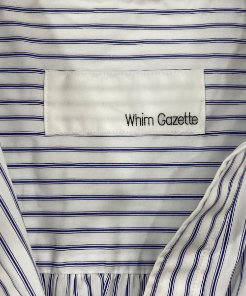 Whim Gazette（ウィムガゼット）Whim Gazette (ウィムガゼット) 刺繍チュニックシャツ ホワイト×ブルー サイズ:FREEの古着・服飾アイテム