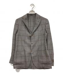 LARDINI（ラルディーニ）の古着「ウールリネン3Bテーラードジャケット」｜グレー×ブラウン