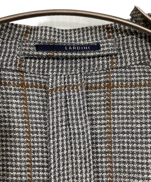 LARDINI（ラルディーニ）LARDINI (ラルディーニ) ウールリネン3Bテーラードジャケット グレー×ブラウン サイズ:46の古着・服飾アイテム