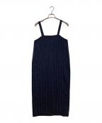 IENAイエナ）の古着「SOリネン混Iラインジャンパースカート」｜ネイビー