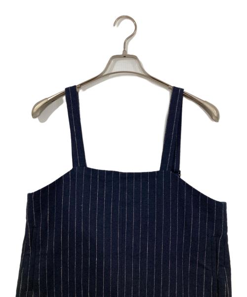 IENA（イエナ）IENA (イエナ) SOリネン混Iラインジャンパースカート ネイビー サイズ:38 未使用品の古着・服飾アイテム