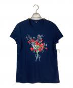 BROOKS BROTHERSブルックスブラザーズ）の古着「フラワー刺繍Tシャツ」｜ネイビー