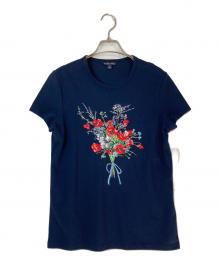 BROOKS BROTHERS（ブルックスブラザーズ）の古着「フラワー刺繍Tシャツ」｜ネイビー