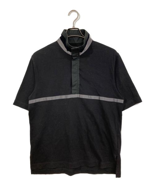 sacai（サカイ）sacai (サカイ) 切り替えハイネックポロシャツ ブラック サイズ:1の古着・服飾アイテム