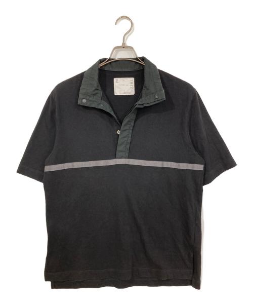 sacai（サカイ）sacai (サカイ) 切り替えハイネックポロシャツ ブラック サイズ:1の古着・服飾アイテム
