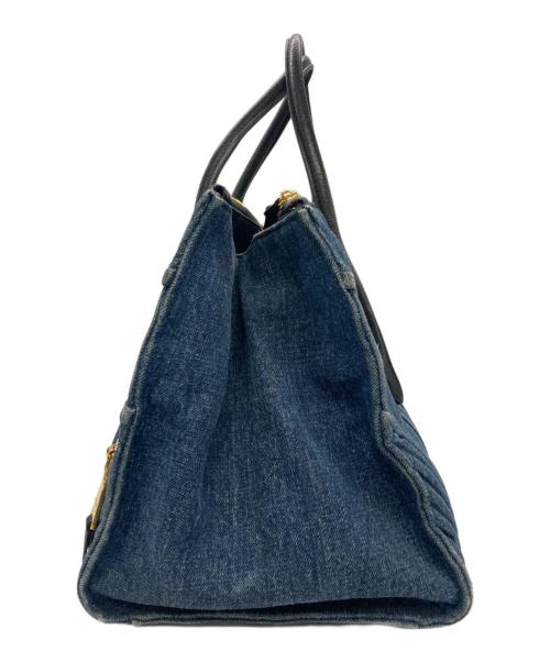 MIU MIU（ミュウミュウ）MIU MIU (ミュウミュウ) デニムバイカー ハンドバッグ インディゴの古着・服飾アイテム
