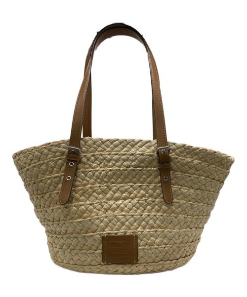 COACH（コーチ）COACH (コーチ) ラージ トートカゴバッグ ブラウン×ベージュの古着・服飾アイテム