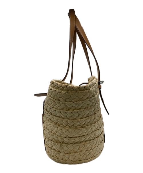 COACH（コーチ）COACH (コーチ) ラージ トートカゴバッグ ブラウン×ベージュの古着・服飾アイテム