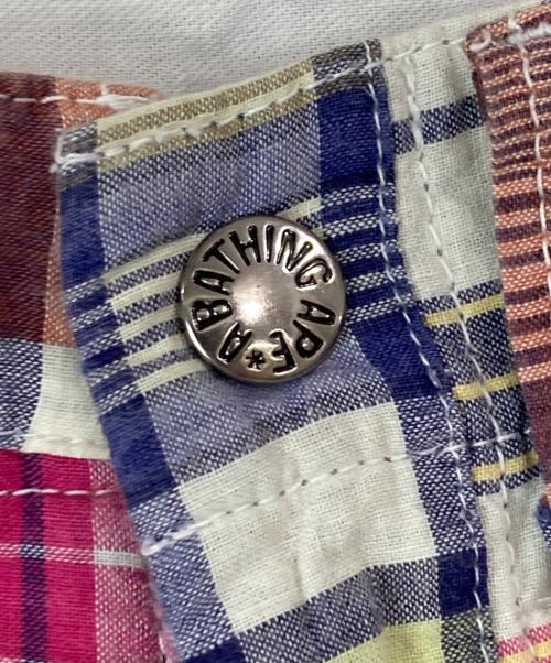 A BATHING APE（アベイシングエイプ）A BATHING APE (アベイシングエイプ) マドラスチェックハーフパンツ マルチカラー サイズ:Mの古着・服飾アイテム