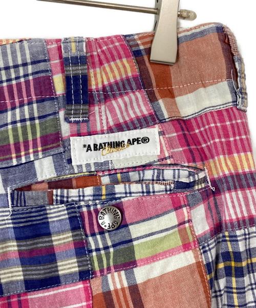 A BATHING APE（アベイシングエイプ）A BATHING APE (アベイシングエイプ) マドラスチェックハーフパンツ マルチカラー サイズ:Mの古着・服飾アイテム