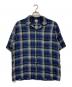GOLD（ゴールド）の古着「RAYON CHECK S/S OPEN SHIRT」｜ネイビー