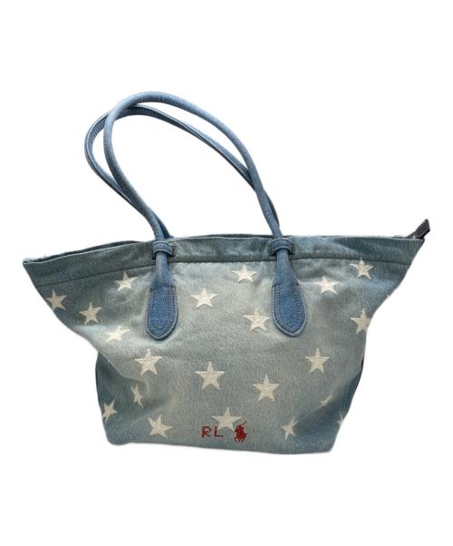 POLO RALPH LAUREN（ポロ・ラルフローレン）POLO RALPH LAUREN (ポロ・ラルフローレン) フラッグデニムミディアム Bellportトート ブルーの古着・服飾アイテム