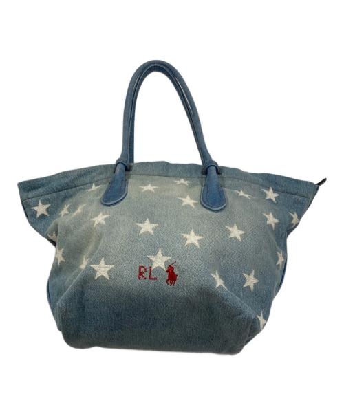 POLO RALPH LAUREN（ポロ・ラルフローレン）POLO RALPH LAUREN (ポロ・ラルフローレン) フラッグデニムミディアム Bellportトート ブルーの古着・服飾アイテム