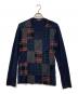 COMME des GARCONS HOMME（コムデギャルソン オム）の古着「ウール パッチワーク セーター」｜ネイビー