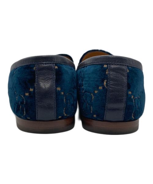 GUCCI（グッチ）GUCCI (グッチ) GGベルベット ローファー ブルー サイズ:SIZE 6 1/2の古着・服飾アイテム
