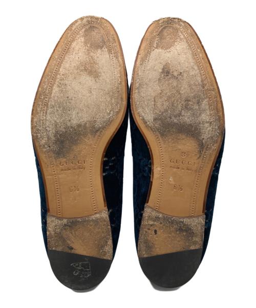 GUCCI（グッチ）GUCCI (グッチ) GGベルベット ローファー ブルー サイズ:SIZE 6 1/2の古着・服飾アイテム