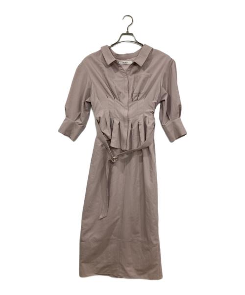 HER LIP TO（ハーリップトゥ）Her lip to (ハーリップトゥ) Belted Denim Effect Shirt Dress ピンク サイズ:Ⅿの古着・服飾アイテム
