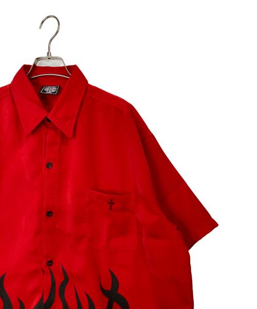 DOG TOWN（ドッグ タウン）DOG TOWN (ドッグ タウン) ファイヤーパターンシャツ レッド×ブラック サイズ:XLの古着・服飾アイテム