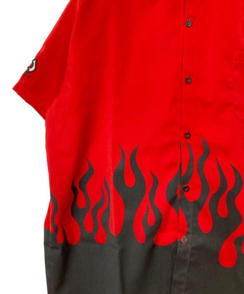 DOG TOWN（ドッグ タウン）DOG TOWN (ドッグ タウン) ファイヤーパターンシャツ レッド×ブラック サイズ:XLの古着・服飾アイテム
