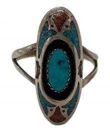 CIRCLE JW（-）の古着「ターコイズリング」｜シルバー×ブルー