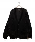 DANKE SCHONダンケ シェーン）の古着「PREMIUM COTTON OVERSIZE DAMAGE KNIT CARDIGAN(」｜ブラック