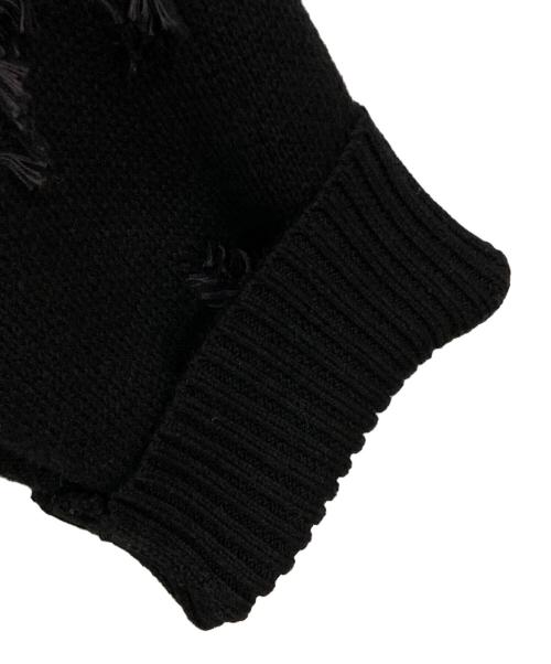 DANKE SCHON（ダンケ シェーン）Danke schon (ダンケ シェーン) PREMIUM COTTON OVERSIZE DAMAGE KNIT CARDIGAN( ブラック サイズ:FREEの古着・服飾アイテム