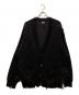Danke schon（ダンケ シェーン）の古着「PREMIUM COTTON OVERSIZE DAMAGE KNIT CARDIGAN(」｜ブラック