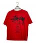 stussy（ステューシー）の古着「90s ワールドツアーTシャツ」｜レッド