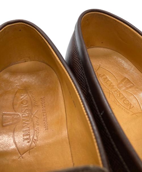 J.M.WESTON（ジェイエムウエストン）J.M.WESTON (ジェイエムウエストン) SIGNATURE LOAFER/リザードレザーコインローファー ブラウン サイズ:5Dの古着・服飾アイテム