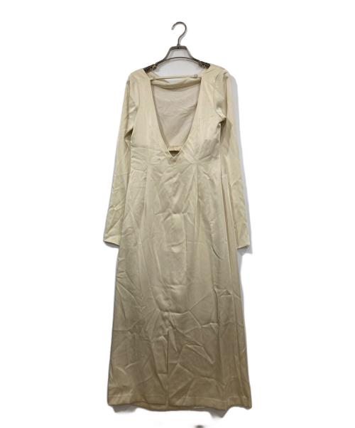 FRAY ID（フレイ アイディー）FRAY ID (フレイ アイディー) バックオープンドレープドレス ベージュ サイズ: 1の古着・服飾アイテム