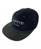 SUPREMEシュプリーム）の古着「classic logo corduroy 6 panel cap」｜ブラック