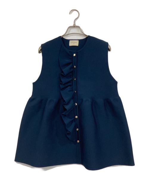 UNITED ARROWS（ユナイテッドアローズ）UNITED ARROWS (ユナイテッドアローズ) フリルニットベスト ネイビー サイズ:SIZE Freeの古着・服飾アイテム
