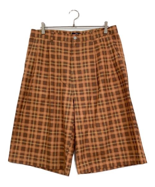 soonerorlater（スーナーオアレイター）soonerorlater (スーナーオアレイター) 25ss CHECKED BAGGY SHORTS ブラウン サイズ:XLの古着・服飾アイテム