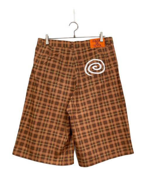 soonerorlater（スーナーオアレイター）soonerorlater (スーナーオアレイター) 25ss CHECKED BAGGY SHORTS ブラウン サイズ:XLの古着・服飾アイテム