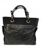 CHANELシャネル）の古着「パリビアリッツ トートGM」｜ブラック