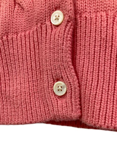 POLO RALPH LAUREN（ポロ・ラルフローレン）POLO RALPH LAUREN (ポロ・ラルフローレン) CABLE-KNIT SHORT-SLEEVE CARDIGAN/ケーブル半袖カーディガン ピンク サイズ:Sの古着・服飾アイテム