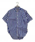 POLO RALPH LAURENポロ・ラルフローレン）の古着「RELAXED FIT STRIPED COTTON SHIRT/半袖ストライプシャツ」｜ブルー