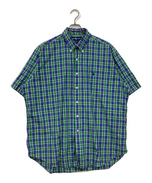 POLO RALPH LAUREN（ポロ・ラルフローレン）POLO RALPH LAUREN (ポロ・ラルフローレン) BDチェック半袖シャツ グリーン×ブルー サイズ:XLの古着・服飾アイテム