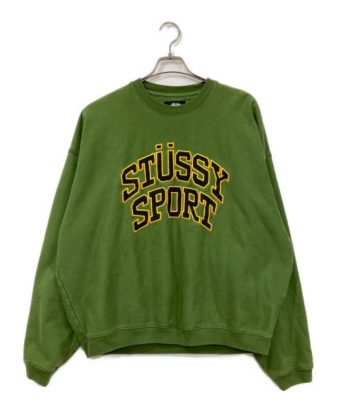stussy（ステューシー）stussy (ステューシー) Sport RELAXED OVERSIZED CREW グリーン サイズ:XLの古着・服飾アイテム