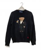 POLO RALPH LAURENポロ・ラルフローレン）の古着「ポロベア マティーニ ニット」｜ブラック