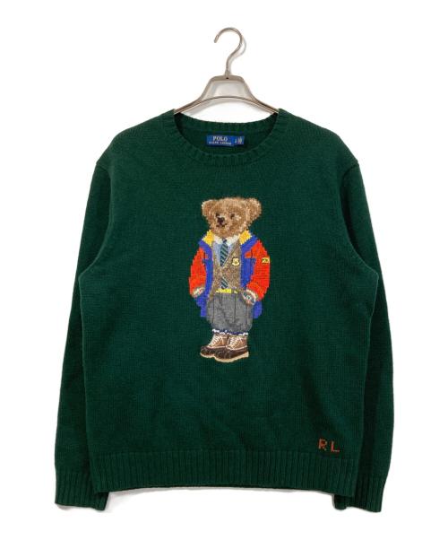 POLO RALPH LAUREN（ポロ・ラルフローレン）POLO RALPH LAUREN (ポロ・ラルフローレン) アノラックベアニット グリーン サイズ:Lの古着・服飾アイテム