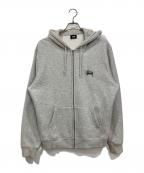 stussyステューシー）の古着「ジップパーカー」｜グレー
