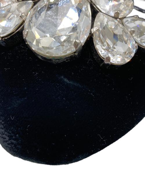 MIU MIU（ミュウミュウ）MIU MIU (ミュウミュウ) ビジューフラットパンプス ブラック サイズ:37 1/2の古着・服飾アイテム