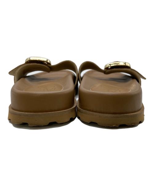 Le Talon（ル タロン）Le Talon (ル タロン) レザーバックルスライダーサンダル ブラウン サイズ:Ⅿの古着・服飾アイテム