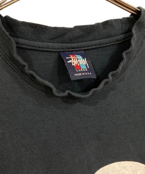 stussy（ステューシー）stussy (ステューシー) SSロゴプリントTシャツ ネイビー サイズ:Lの古着・服飾アイテム