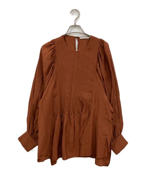 HAVEL studio（ハーヴェル スタジオ）HAVEL studio (ハーヴェル スタジオ) PLEATED GATHER B/L ブラウン サイズ:38 未使用品の古着・服飾アイテム