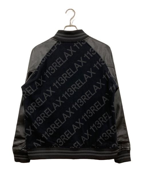 1PIU1UGUALE3 RELAX（ウノピゥウノウグァーレトレ リラックス）1piu1uguale3 relax (ウノピゥウノウグァーレトレ リラックス) スタジャン ブラック サイズ:Lの古着・服飾アイテム